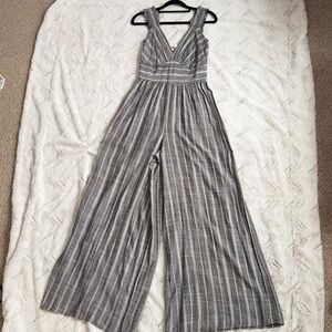 Blush Gray Striped Jumpsuit